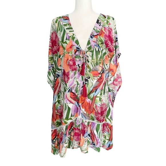 Z&L Tropical Poncho Beach Coverup One Size - Picture 1 of 8